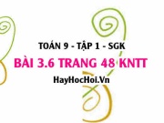 Bài 3.6 trang 48 Toán 9 tập 1 Kết nối tri thức